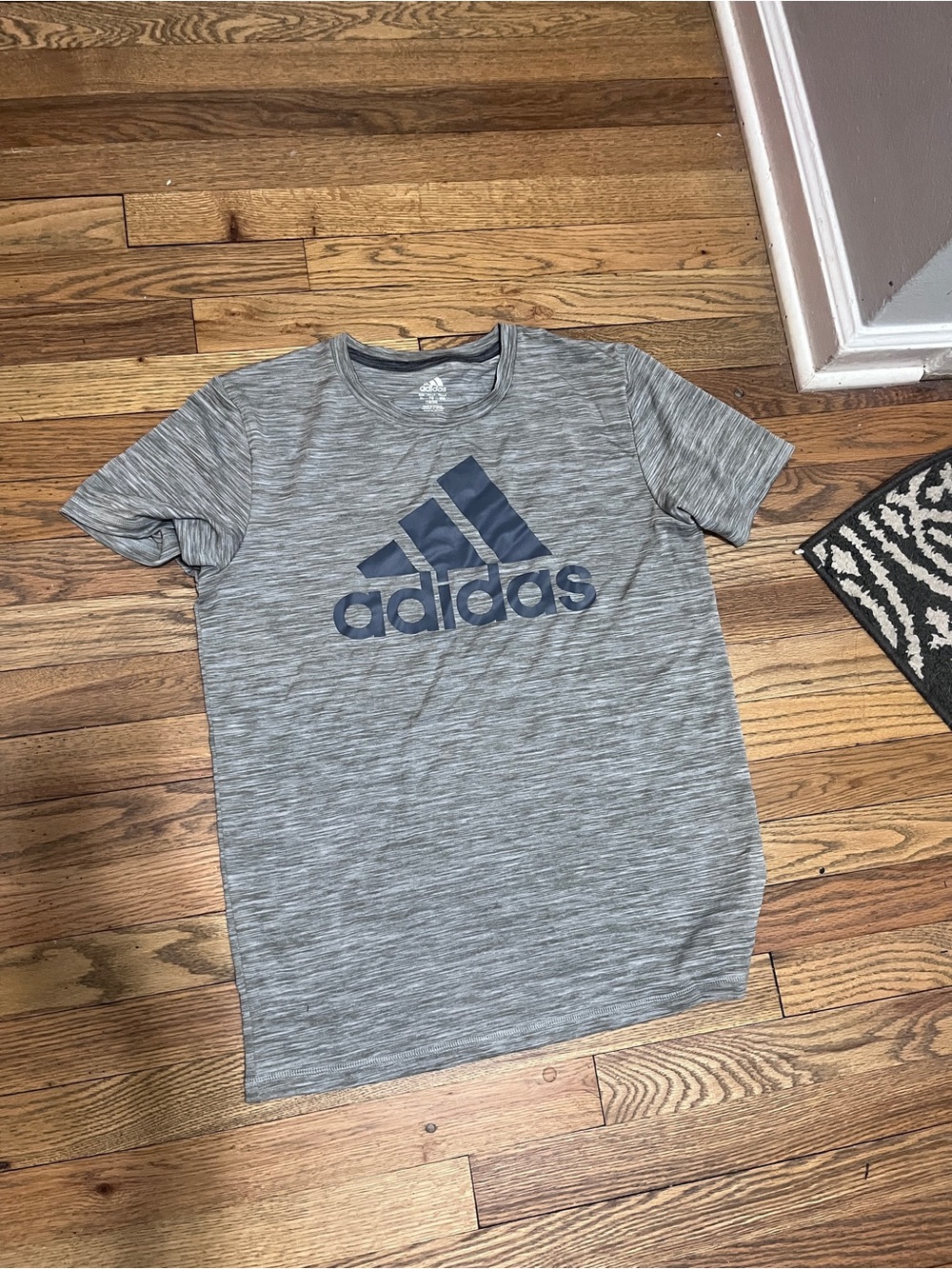 Adidas XL 18/20 Grey Heather Logo Tee